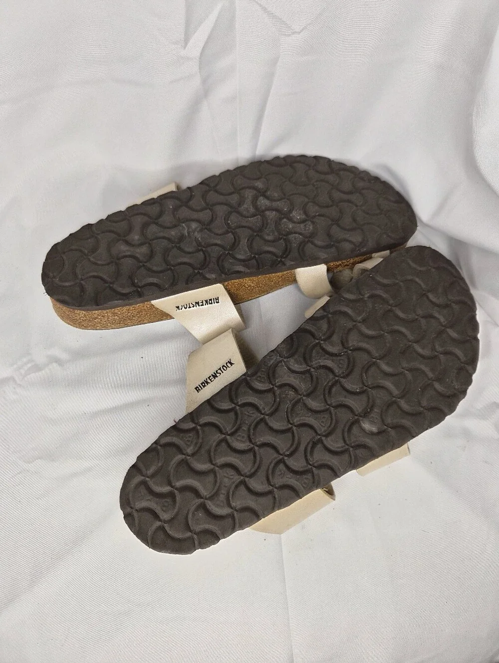 Birkenstock Mayari Pearlescent Cream Gold Sandals Size 39 US 8-8.5